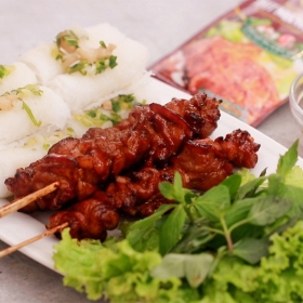 Bò nướng bánh hỏi 