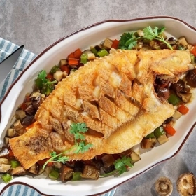 Cá diêu hồng chiên xù