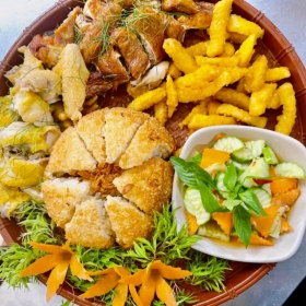 Gà nướng + Xôi chiên